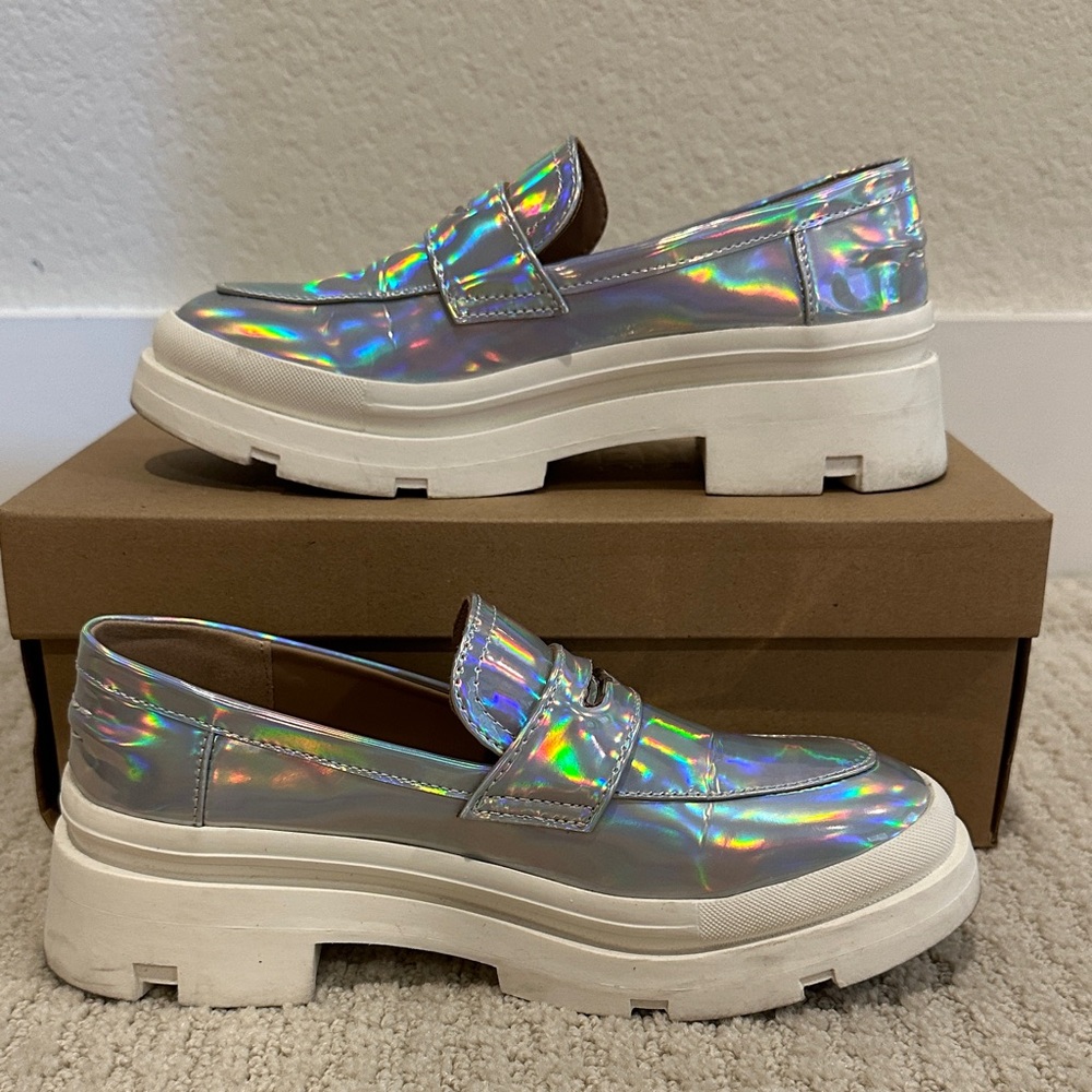 Steve Madden Iridescent Platform Loafers
